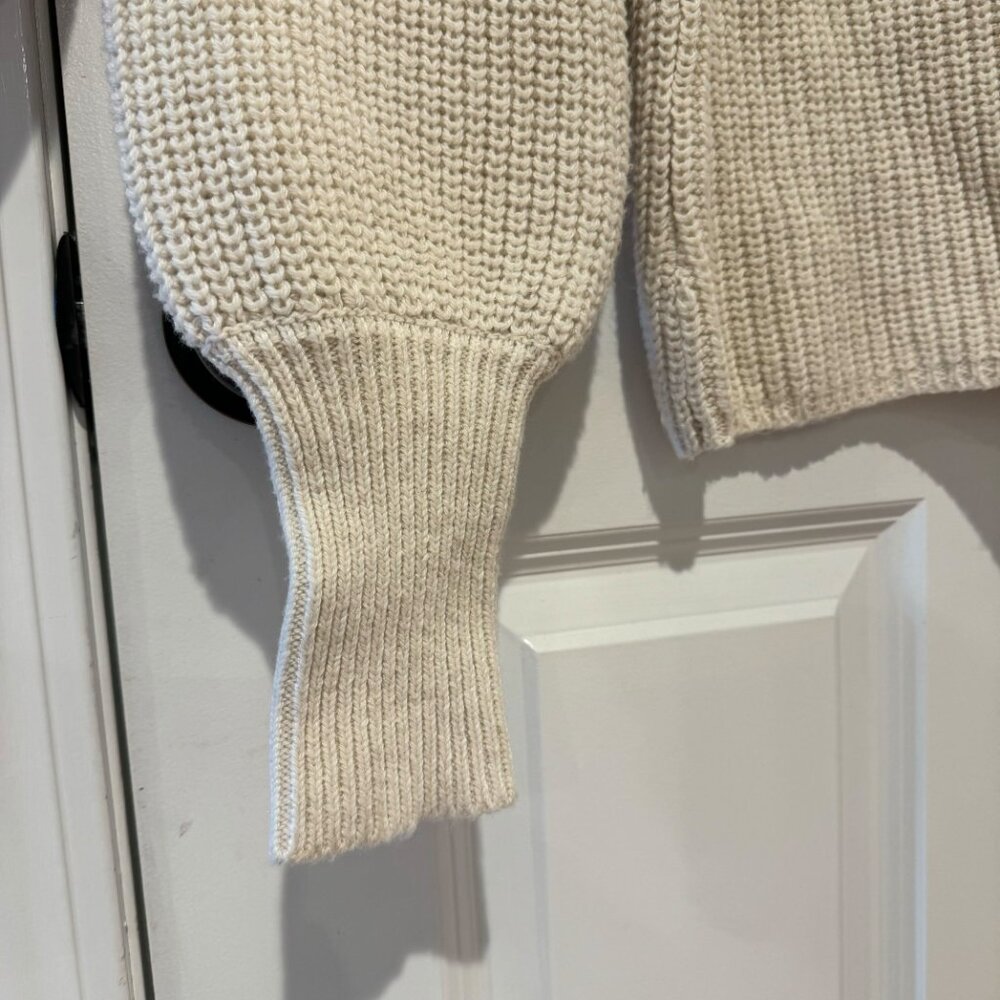 NWT‎ Rachel Zoe Cream Cotton Cable Knit Turtle Neck Sweater - Size Extra Large - Picture 4 of 9
